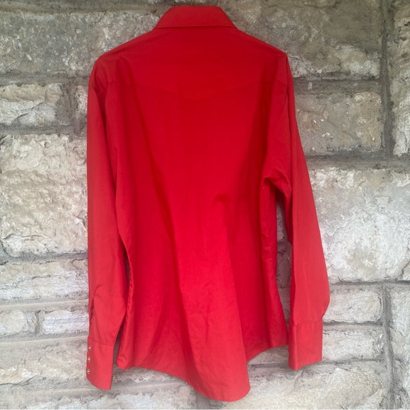 Vintage men’s high country red western country Pearl snap button down shirt 17” - Picture 4 of 9